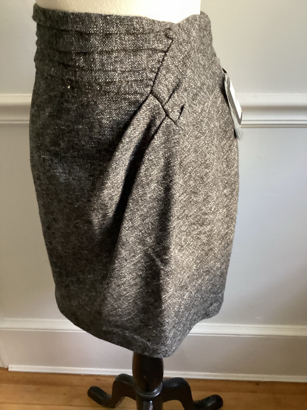 Nanette Lepore Womens Gray Tweed Pencil Skirt